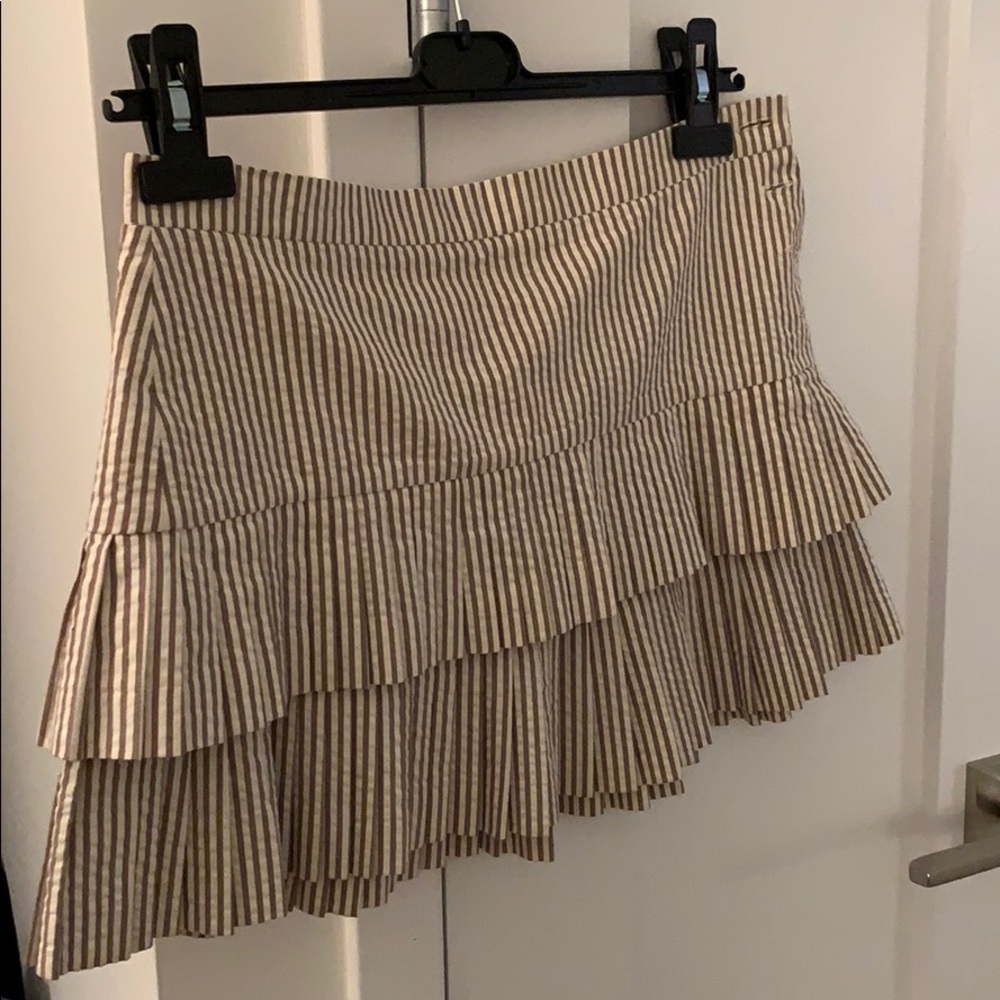 BCBG beige gingham skirt